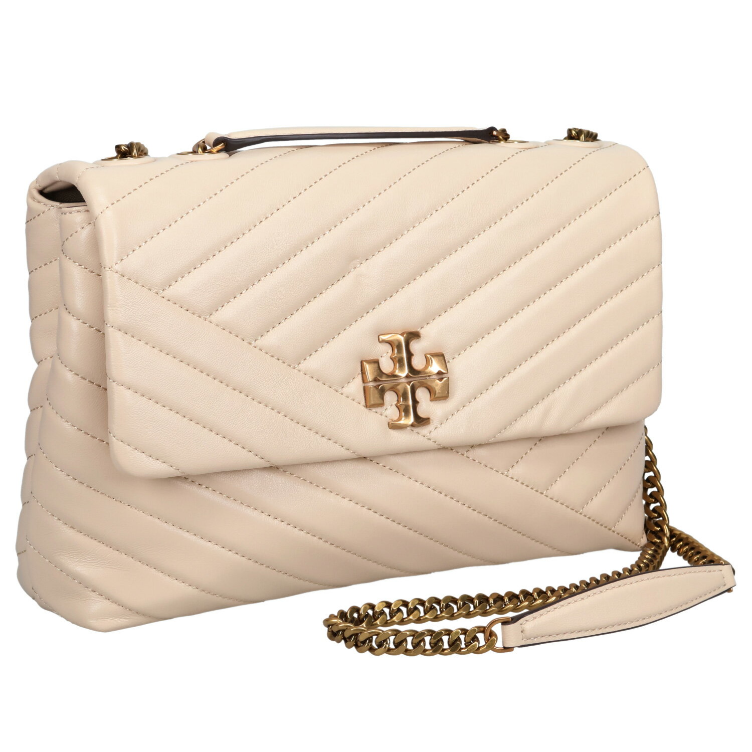 TORY BURCH KIRA LARGE SHOULDER BAG トリー バーチ バッグ ショルダーバッグ レディース 斜めがけ 軽量 本革 大きめ ベージュ 90446