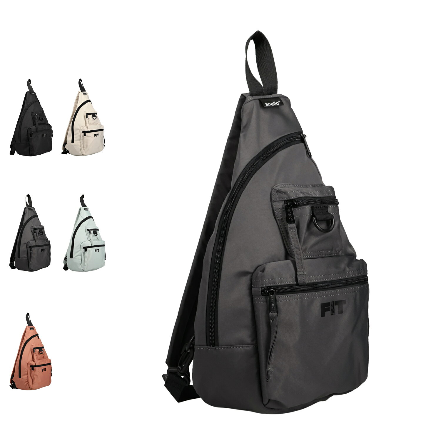 Rakuten - anello LYRA CROSS BODY BAG アネロ ボディバッグ ショルダーバッグ ワンショルダー ライラ クロス メンズ レディース 斜めがけ 軽量 撥水 丈夫 ブラック アイボリー グレー ブルー コーラル 黒 AGB5123