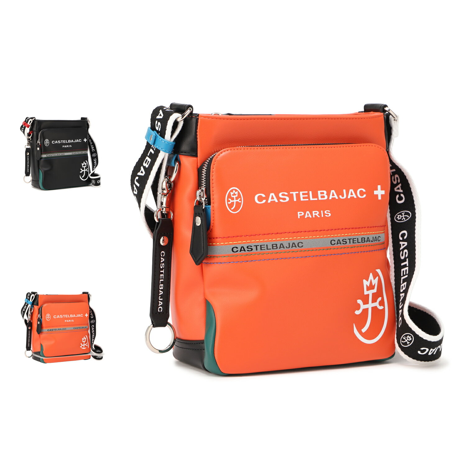 Rakuten - CASTELBAJAC カステルバジャック バッグ ショルダーバッグ シャァル メンズ レディース 斜めがけ 大人 軽量 大容量 ブラック オレンジ 黒 52111