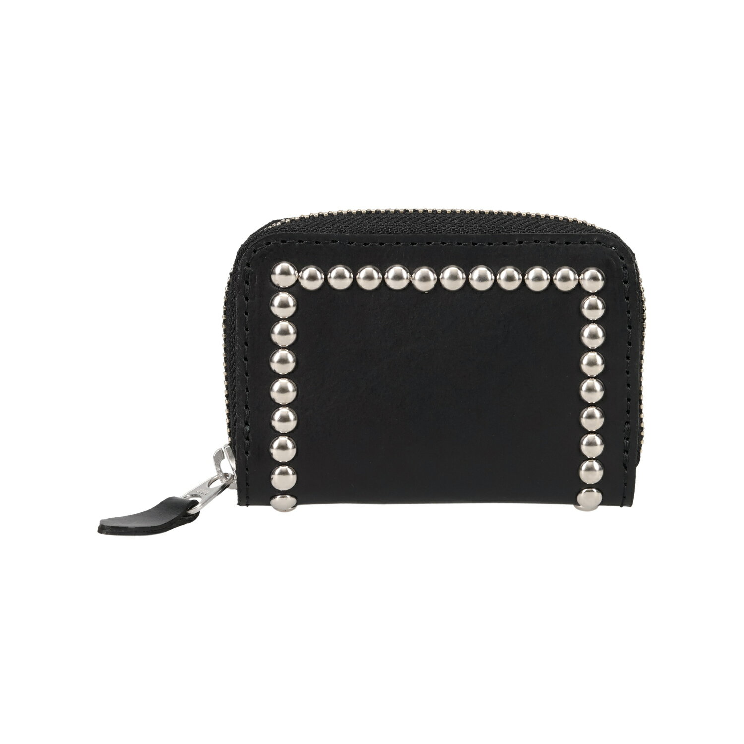 樂天商城 - MASTER&Co. BUTTERO STUDS MINI WALLET マスターアンドコー 財布 ミニ財布 小銭入れ ブッテーロレザー スタッズ ウォレット レディース ラウンドファスナー 本革 コンパクト ブラック シルバー 黒 MC1656 母の日
