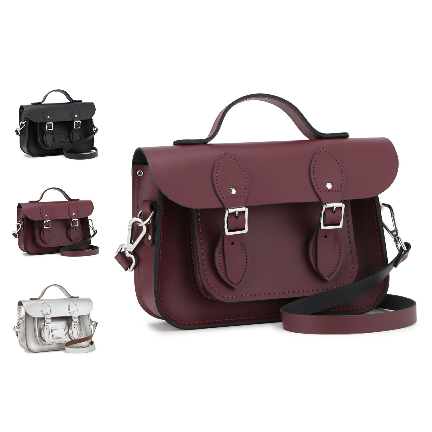 Rakuten - CAMBRIDGE SATCHEL The 11 inch Batchel ケンブリッジサッチェル バッグ ショルダーバッグ サッチェルバッグ レディース 斜めがけ 大人 軽量 本革 ブラック レッド シルバー 黒 CS-002P