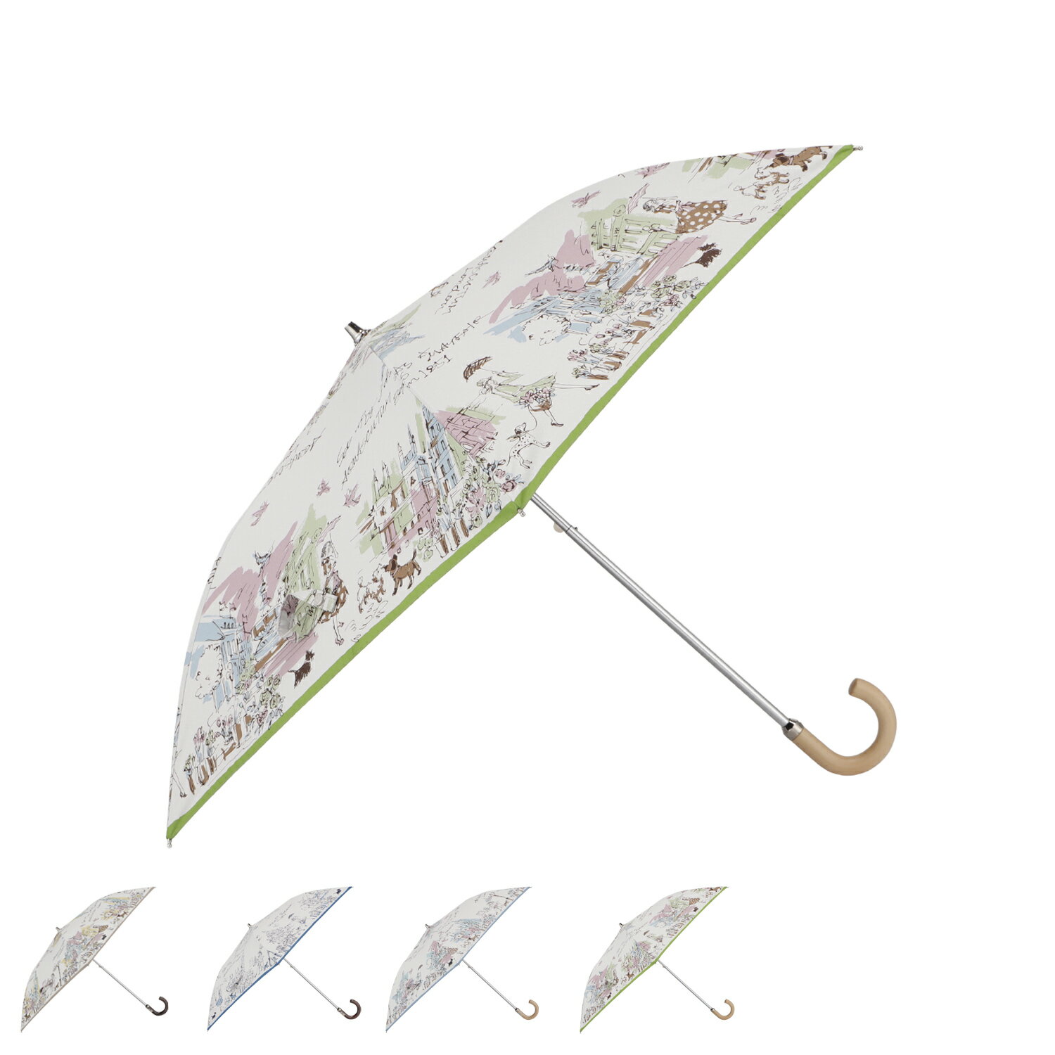 Rakuten - AQUASCUTUM ガールプリント アクアスキュータム 傘 日傘 折りたたみ傘 晴雨兼用 雨傘 レディース 東レ サマーシールド UVカット 遮蔽 紫外線対策 ベージュ ネイビー サックス グリーン 1AQ 22073