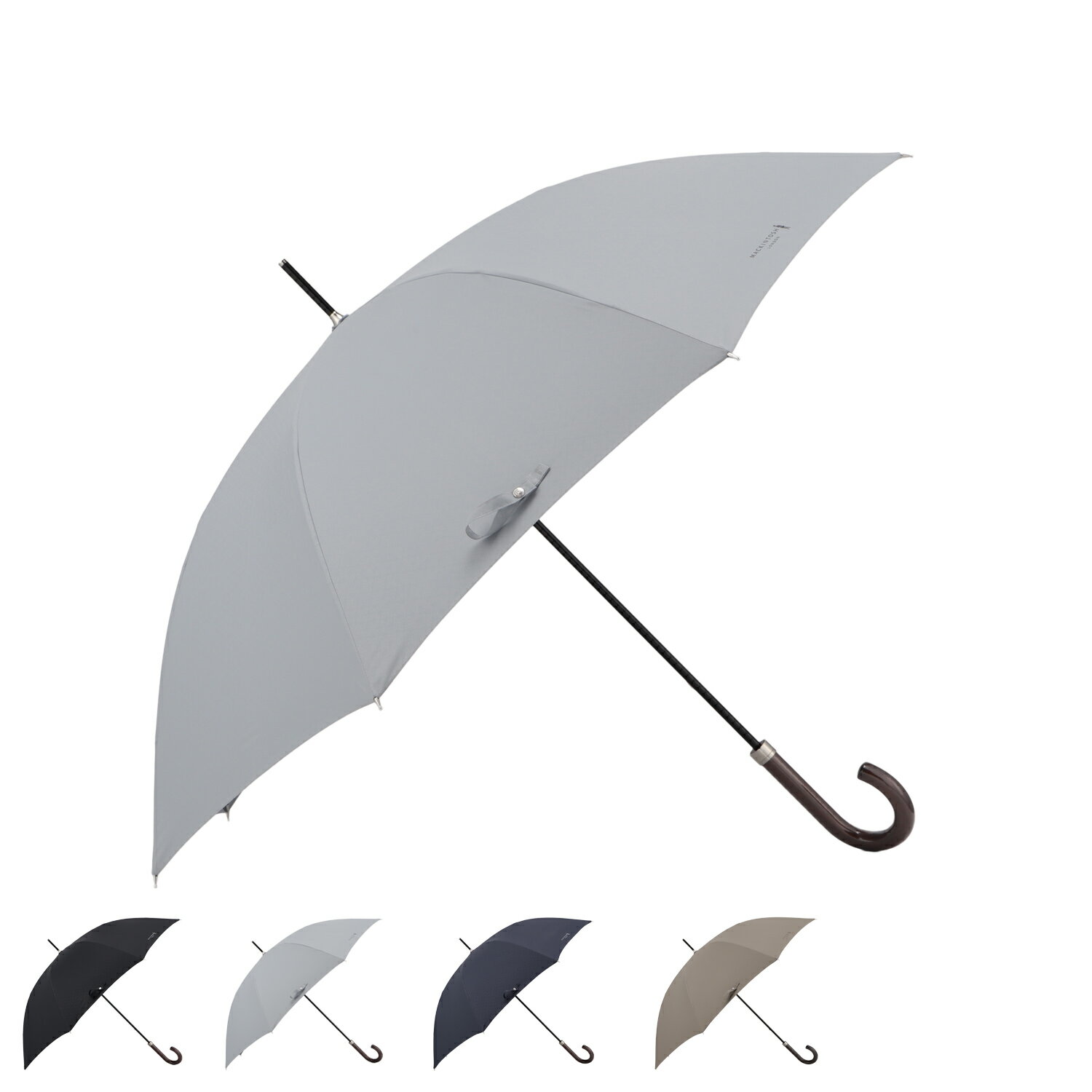 Rakuten - MACKINTOSH LONDON マッキントッシュロンドン 雨傘 長傘 メンズ 大きめ ブラック グレー ネイビー ブラウン 1ML 14004