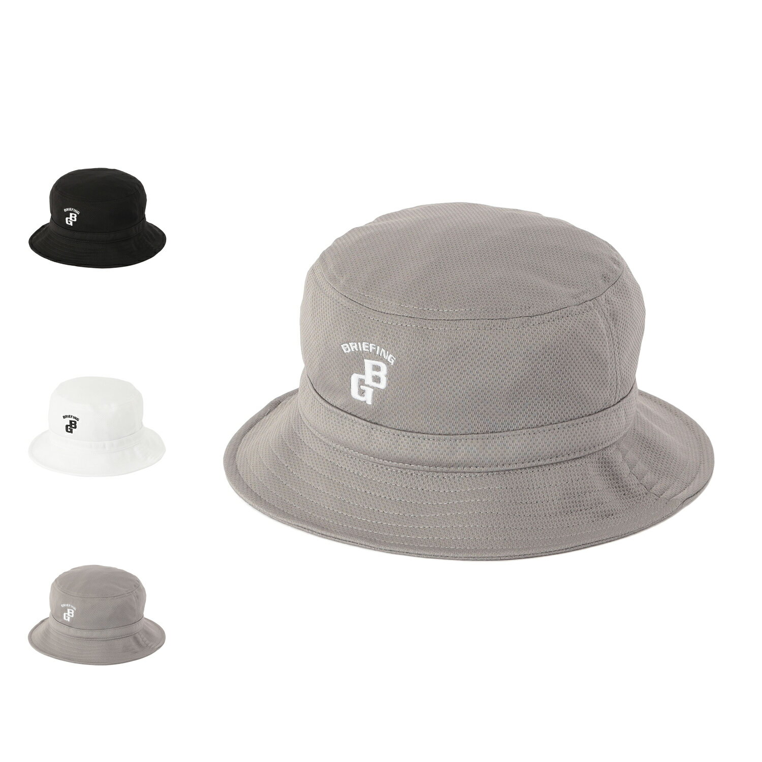 Rakuten - BRIEFING GOLF BG LOGO HAT ブリーフィング ゴルフ 帽子 バケットハット メンズ レディース 夏 涼しい メッシュ CR COOLCORE ブラック ホワイト グレー 黒 白 BRG261MG8
