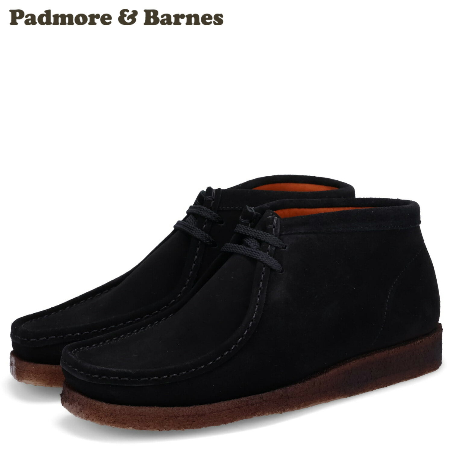 【訳あり】 【BOX破損】 PADMORE&BARNES ORIGINAL BOOT パドモアアンドバーンズ ワラビー ブーツ オリジナル メンズ ブラック 黒 P404 【返品不可】