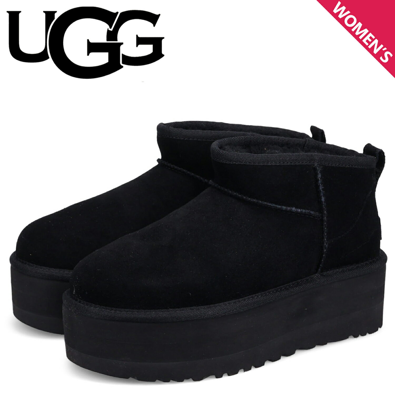 【最大1000円OFFクーポン配布中】 【訳あり】 【BOX破損】 UGG CLASSIC ULTRA MINI PLATFORM アグ ブーツ ムートン クラシック ウルトラ ミニ プラットフォーム レディース 厚底 ブラック ライトブラウン ブラウン 黒 1135092 【返品不可】