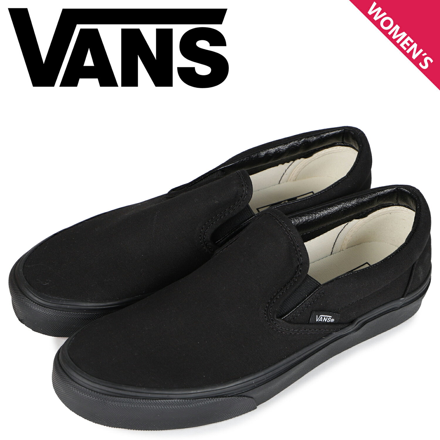 【最大1000円OFFクーポン配布中】 【訳あり】 【BOX破損】 VANS CLASSIC SLIP-ON ヴァンズ スニーカー スリッポン レディース バンズ ブラック 黒 VN000EYEBKA 【返品不可】