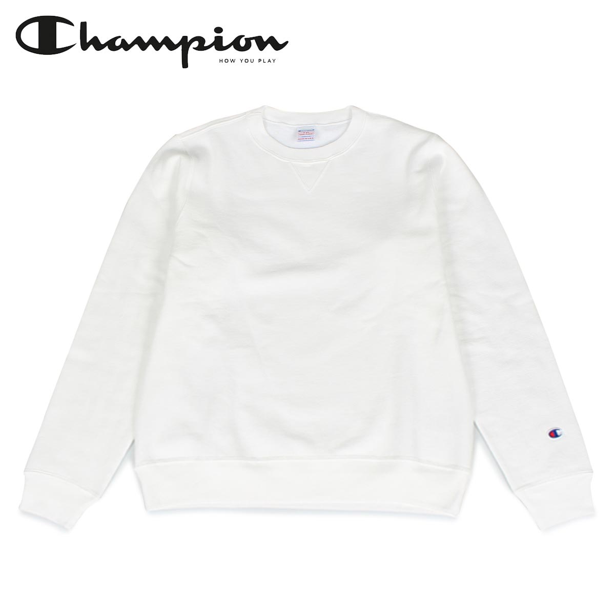 【訳あり】 Champion CREW NECK SWEATSHIRT チャンピオン トレーナー スウェット プルオーバー クルーネック メンズ ホワイト 白 C5-P001 【返品不可】