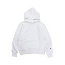 【訳あり】 Champion REVERSE WEAVE PILLOVER HOODED SWEAT SHIRT チャンピオン パーカー リバースウィーブ スウェット プルオーバー メンズ 無地 ホワイト 白 C3-W102 【返品不可】