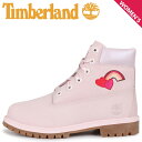 【最大1000円OFFクーポン配布中】 Timberland JUNIOR 6INCH PREMIUM WATERPROOF BOOTS ティンバーランド 6インチ プレミアム ウォータープルーフ ヌバック ブーツ レディース キッズ 防水 ピンク A2C97