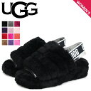 【最大1000円OFFクーポン配布中】 UGG WOMENS FLUFF YEAH SLIDE アグ サンダル ムートン フラッフ イヤー スライド レディース ブラック チャコール パープル ピンク 黒 1095119