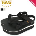  Teva FLATFORM UNIVERSAL MESH PRINT テバ サンダル スポーツサンダル フラットフォーム ユニバーサル メッシュ プリント レディース 厚底 ブラック ホワイト 黒 白 1102451