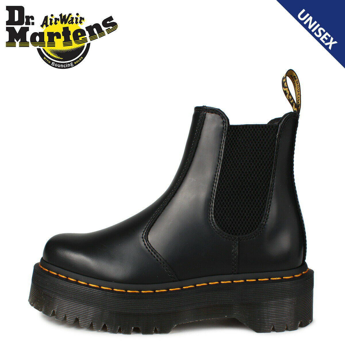 Dr.Martens QUAD RETRO 2976 CHELSEA BOOT ドクターマーチン サイドゴア クアッド レトロ チェルシー ブーツ メンズ レディース 厚底 ブラック 黒 24687001