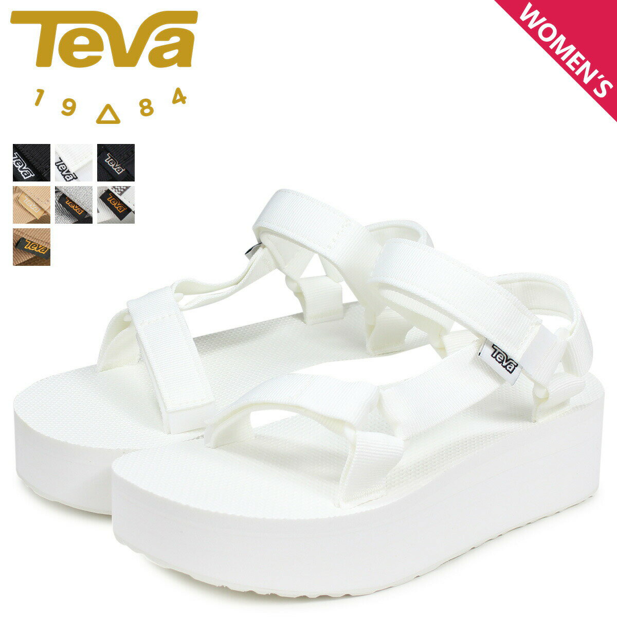  Teva W FLATFORM UNIVERSAL テバ サンダル フラットフォーム ユニバーサル レディース 厚底 ブラック ホワイト ブラウン 黒 白 1008844