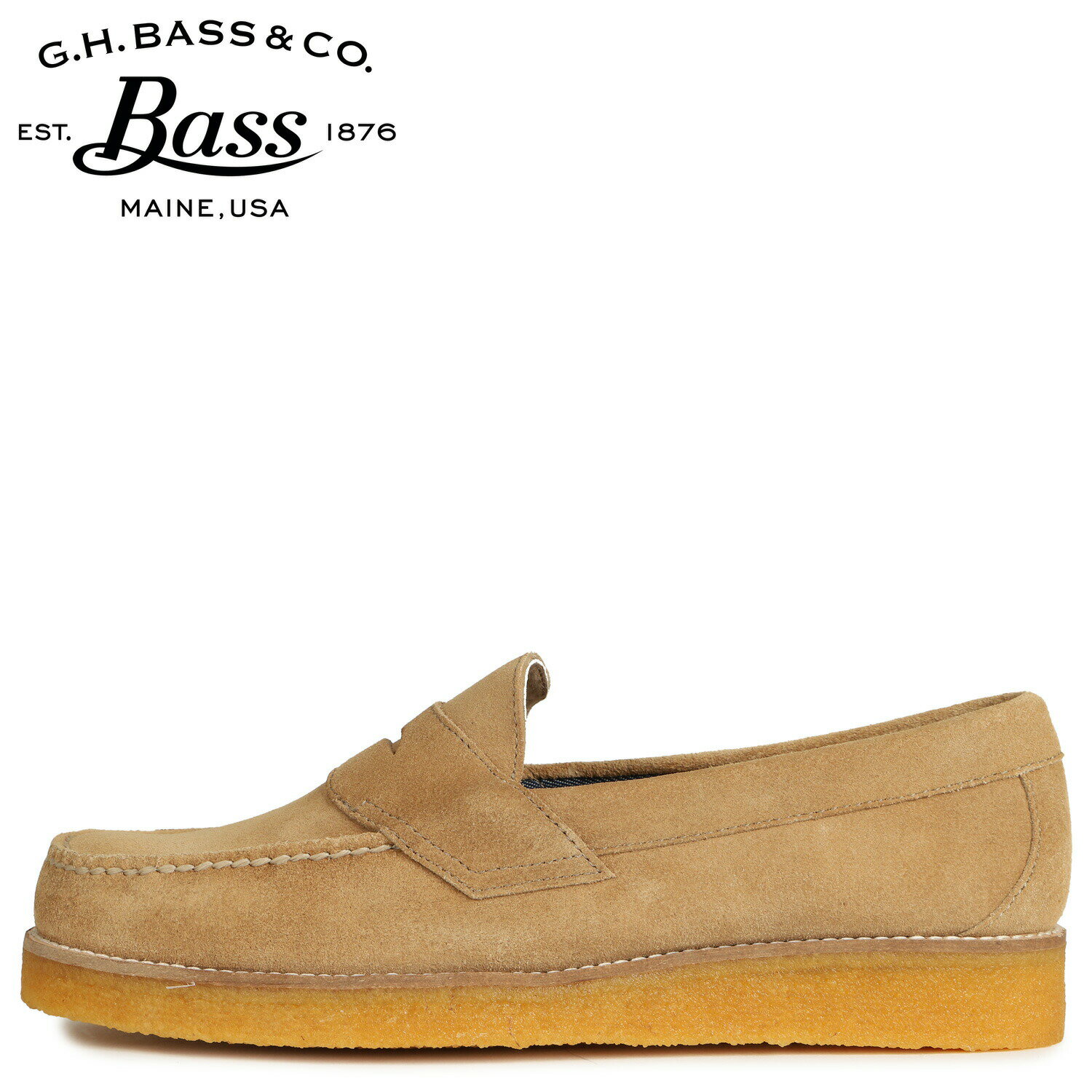 G.H.BASS WEEJUN CREPE LOGAN SUEDE W[GC`oX [t@[ Y [K XG[h x[W BA11237K-588