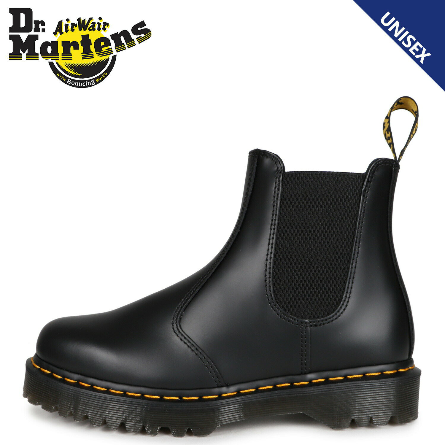 ドクターマーチン サイドゴアブーツ レディース 【最大1000円OFFクーポン配布中】 Dr.Martens 2976 BEX SMOOTH CHELSEA BOOT ドクターマーチン ベックス チェルシー ブーツ サイドゴア メンズ レディース ブラック 黒 26205001