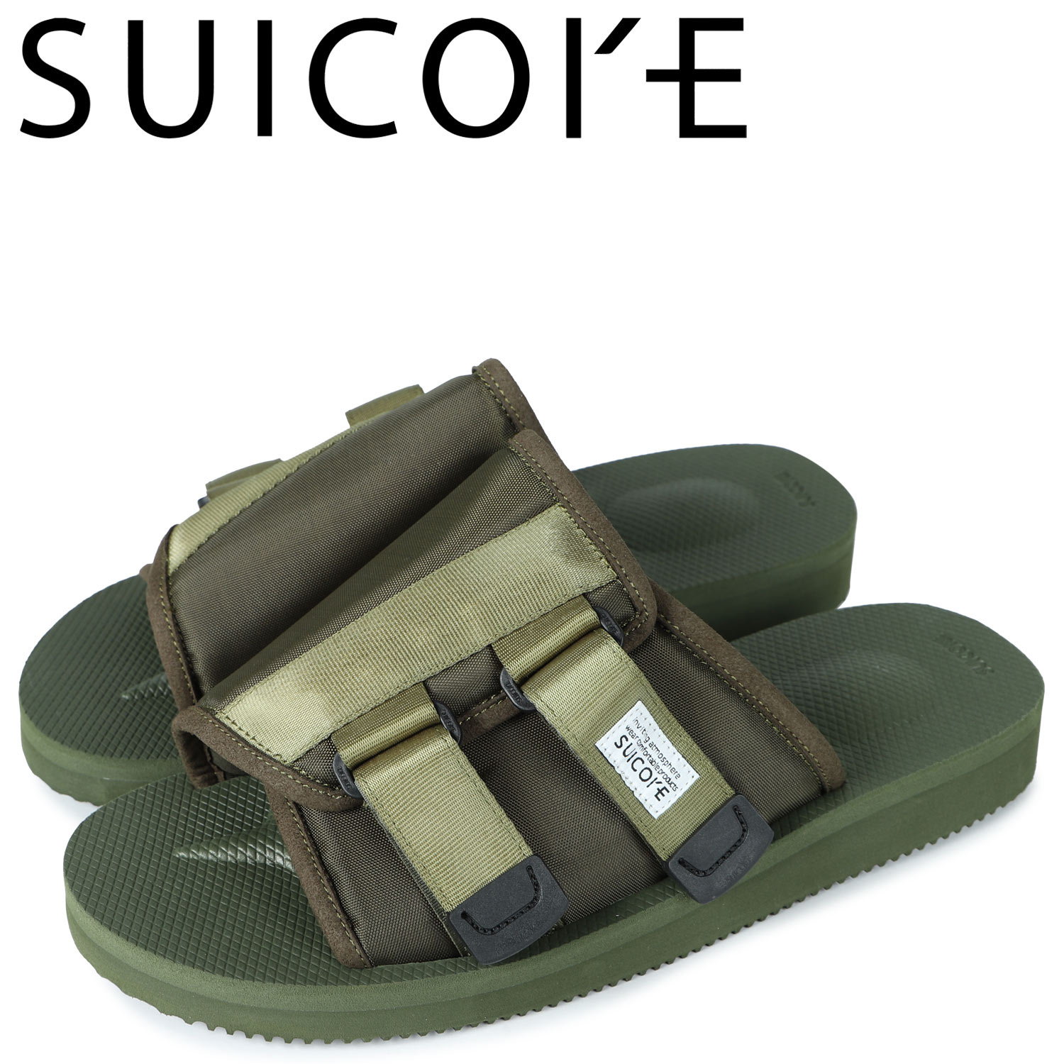 SUICOKE スイコック サンダル スライドサンダル メンズ カウ アンチバクテリアル KAW-Cab オリーブ OG-081CAB