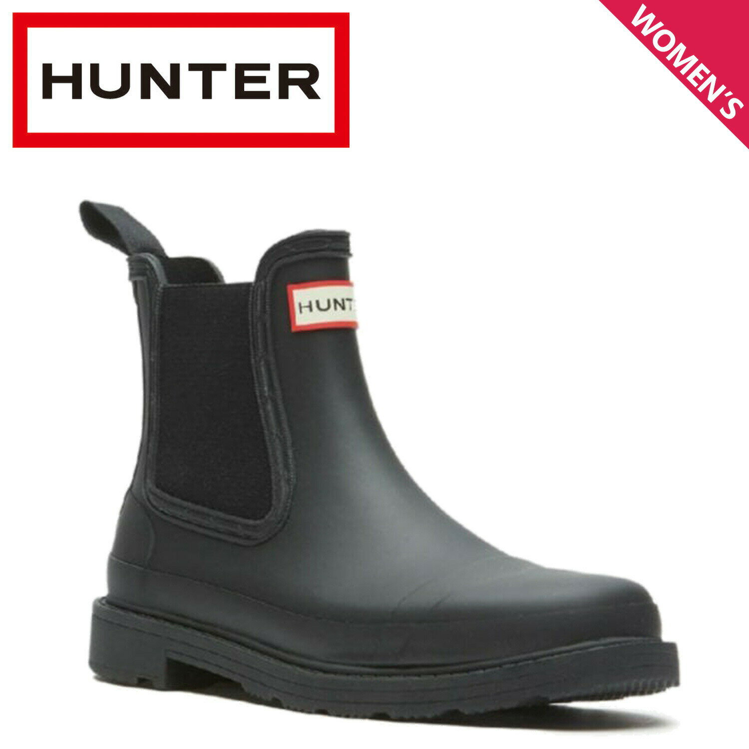 サイドゴア HUNTER WOMENS COMMAND CHELSEA BOOT ハンター レインブーツ チェルシーブーツ サイドゴア コマンド レディース 防水 ブラック 黒 WFS1018RMA