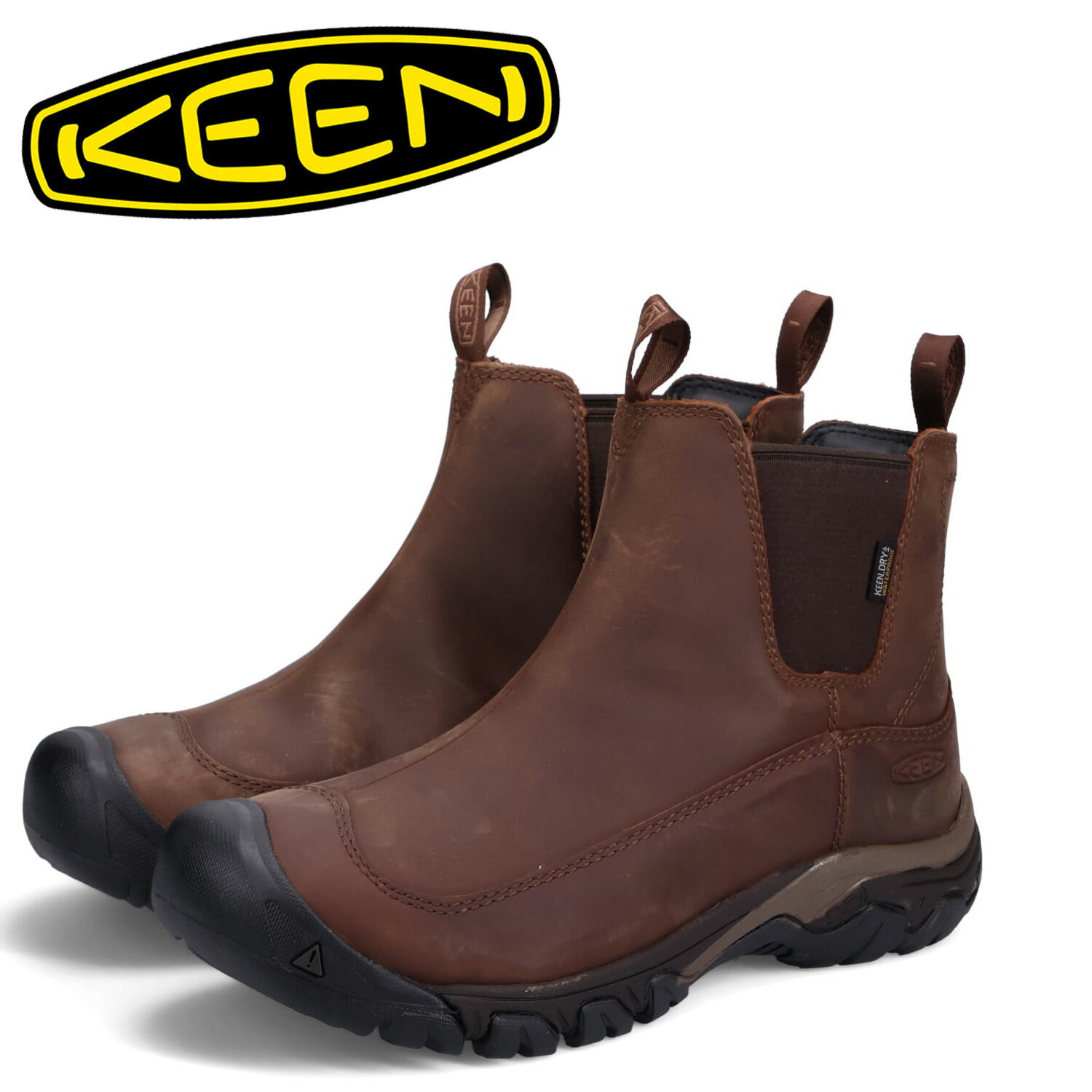 キーン サイドゴアブーツ メンズ KEEN ANCHORAGE BOOTS III WP キーン ブーツ サイドゴア ウィンターブーツ アンカレッジ 3 ウォータープルーフ メンズ 防水 ダーク ブラウン 1017790