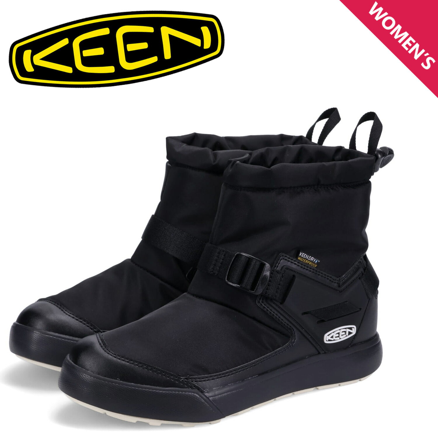 キーン ブーツ レディース 【最大1000円OFFクーポン配布中】 KEEN HOOD ROMEO WP キーン ブーツ ウィンターブーツ フッドロメオ ウォータープルーフ レディース 防水 ブラック 黒 1025598