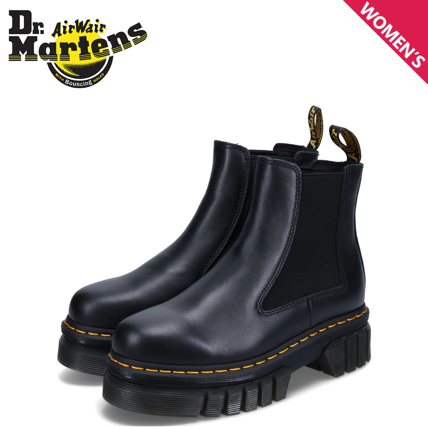 【最大1000円OFFクーポン配布中】 Dr.Martens AUDRICK ドクターマーチン チェルシー ブーツ サイドゴア レディース 厚底 ブラック 黒 27148001