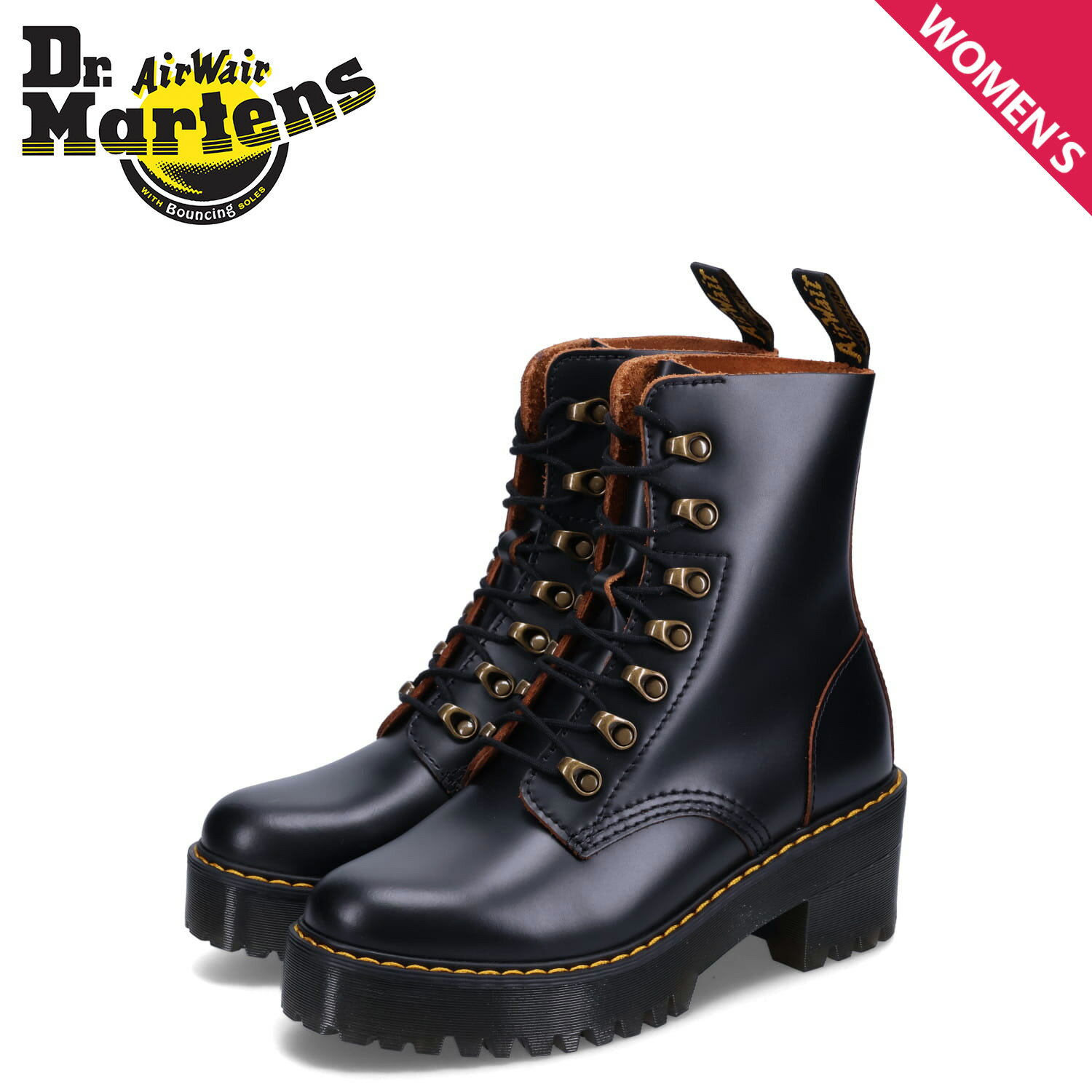 ドクターマーチン Dr.Martens LEONA HEELED BOOTS ドクターマーチン ブーツ ヒールブーツ レディース 厚底 ブラック 黒 22601001