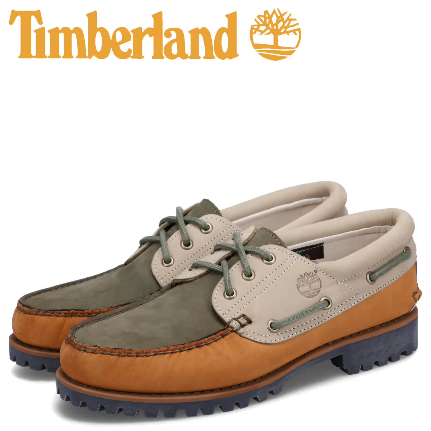 【最大1000円OFFクーポン配布中】 Timberland AUTHENTICS 3EYE ティンバーランド オーセンティック スリーアイ デッキシューズ メンズ カーキ A5P5M