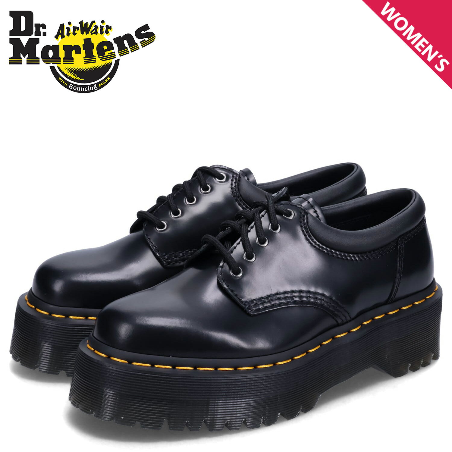 Dr.Martens 8053 QUAD 5 TIE SHOE ドクターマーチン 5ホール シューズ クアッド レトロ レディース ブラック 黒 24690001