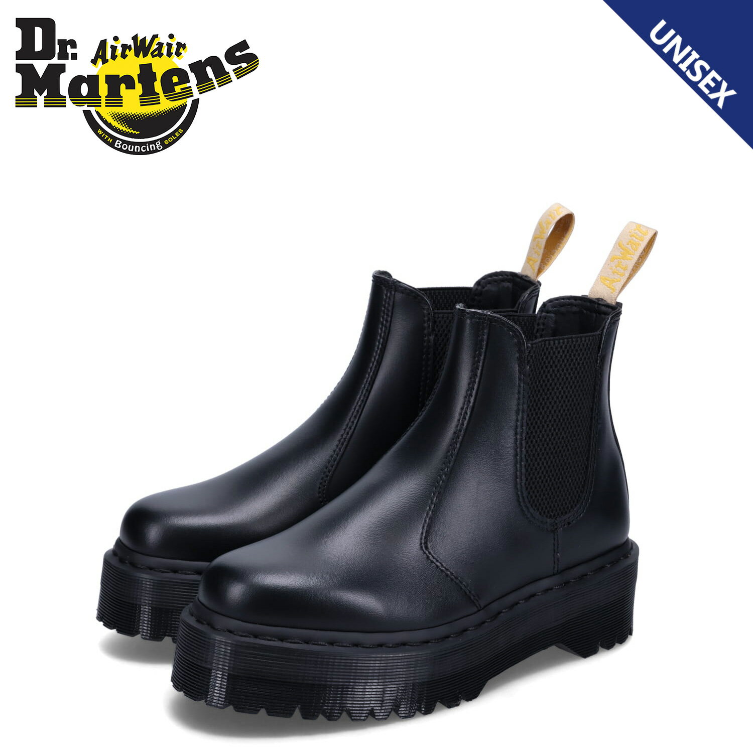 【最大1000円OFFクーポン配布中】 Dr.Martens 2976 QUAD PLATFORM CHELSEA ドクターマーチン チェルシーブーツ サイドゴア メンズ レディース 厚底 ブラック 黒 27560001