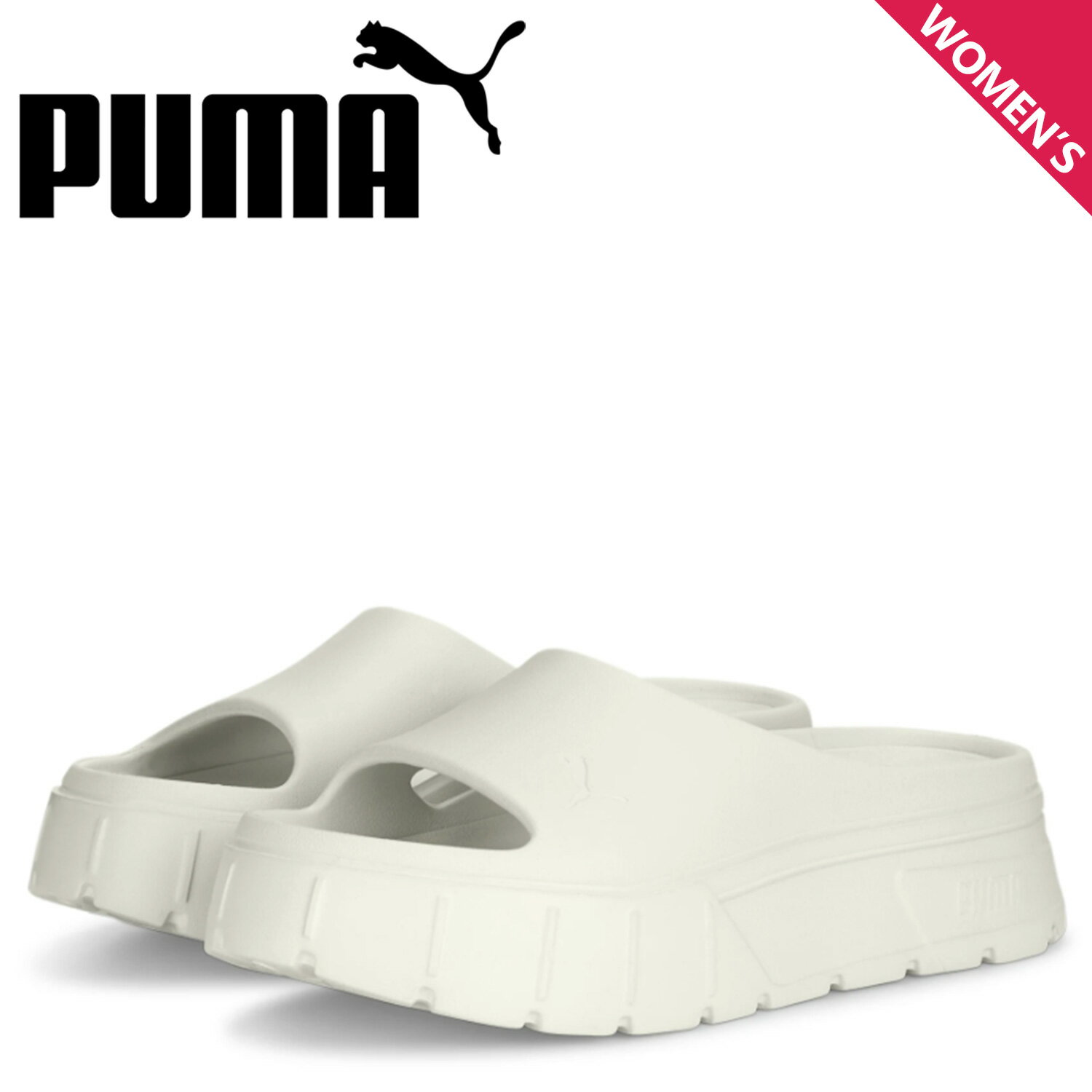 【最大1000円OFFクーポン配布中】 PUMA MAYZE STACK INJEX WNS プーマ スライドサンダル メイズ スタック インジェックス ウィメンズ レディース 厚底 アイボリー 389454-05