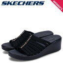 【最大1000円OFFクーポン配布中】 SKECHERS ARCH FIT RUMBLE HOTSHOTS スケッチャーズ サンダル アーチフィット ランブル ホットショット レディース 厚底 ウェッジソール ブラック 黒 119529