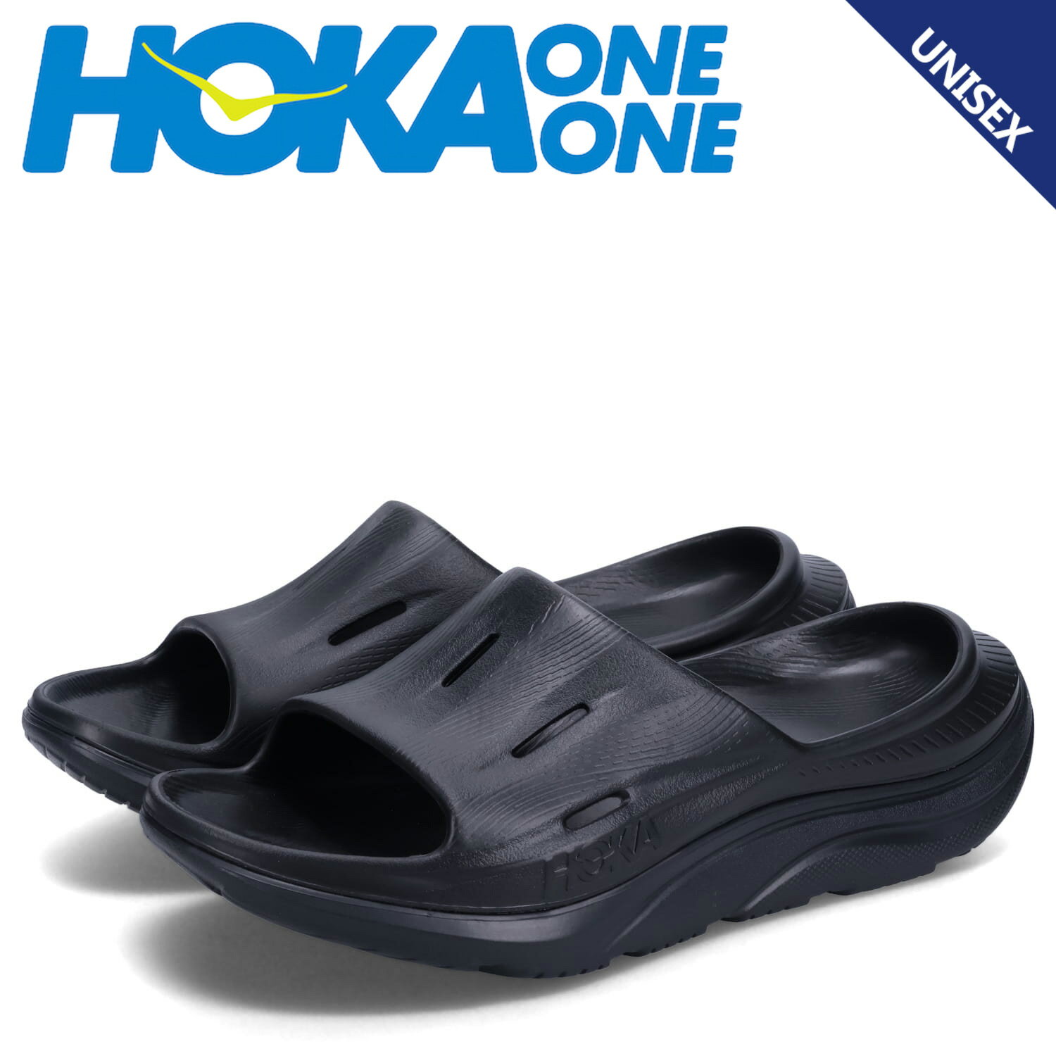 ホカオネオネ サンダル メンズ HOKA ONE ONE ORA RECOVERY SLIDE 3 ホカオネオネ サンダル リカバリーサンダル オラ リカバリー スライド 3 メンズ レディース 厚底 ブラック 黒 1135061-BBLC