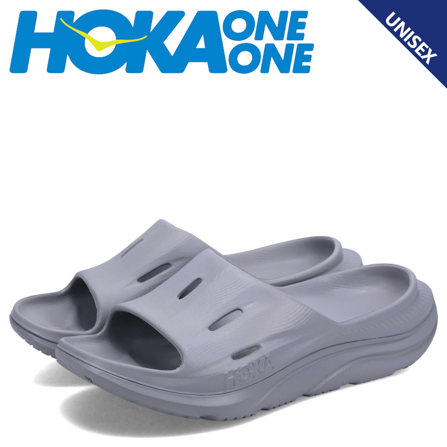 HOKA ONE ONE ORA RECOVERY SLIDE 3 ホカオネオネ サンダル リカバリーサンダル オラ リカバリースライド 3 メンズ レディース グレー 1135061