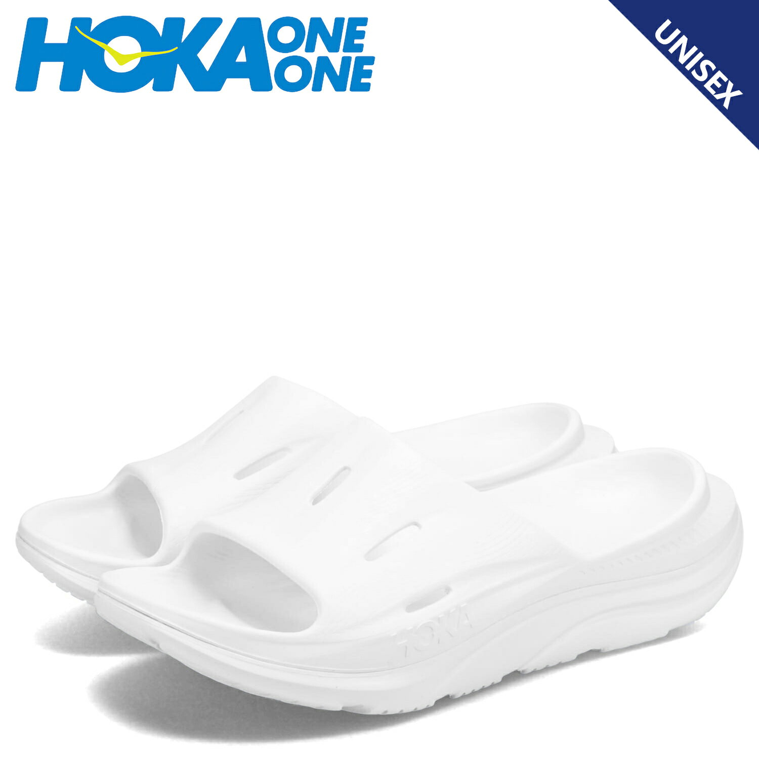 ホカオネオネ サンダル メンズ HOKA ONE ONE ORA RECOVERY SLIDE 3 ホカオネオネ サンダル リカバリーサンダル オラ リカバリー スライド 3 メンズ レディース 厚底 ホワイト 白 1135061-WWH