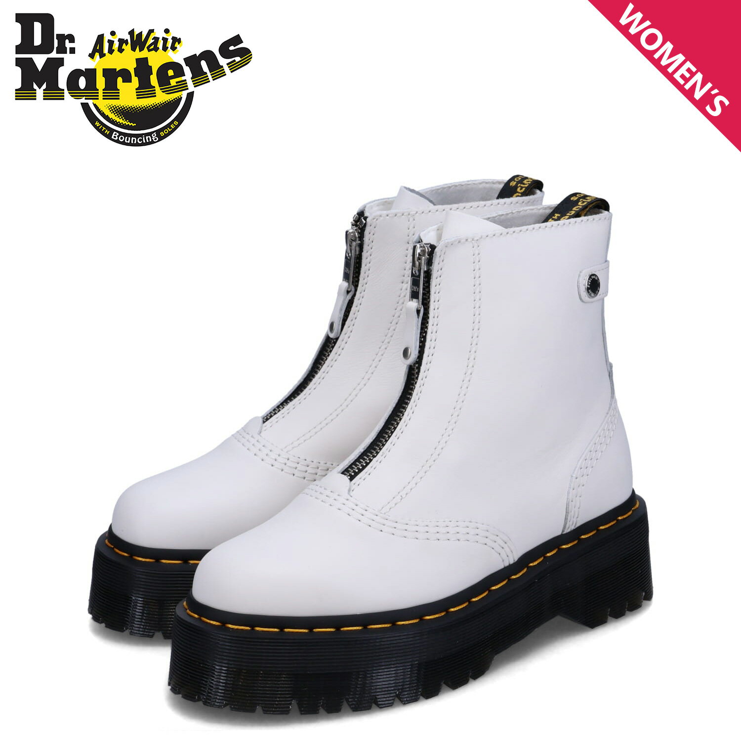 ドクターマーチン 【最大1000円OFFクーポン配布中】 Dr.Martens JETTA ZIP BOOTS ドクターマーチン ブーツ ジップ レディース 厚底 ホワイト 白 27656100