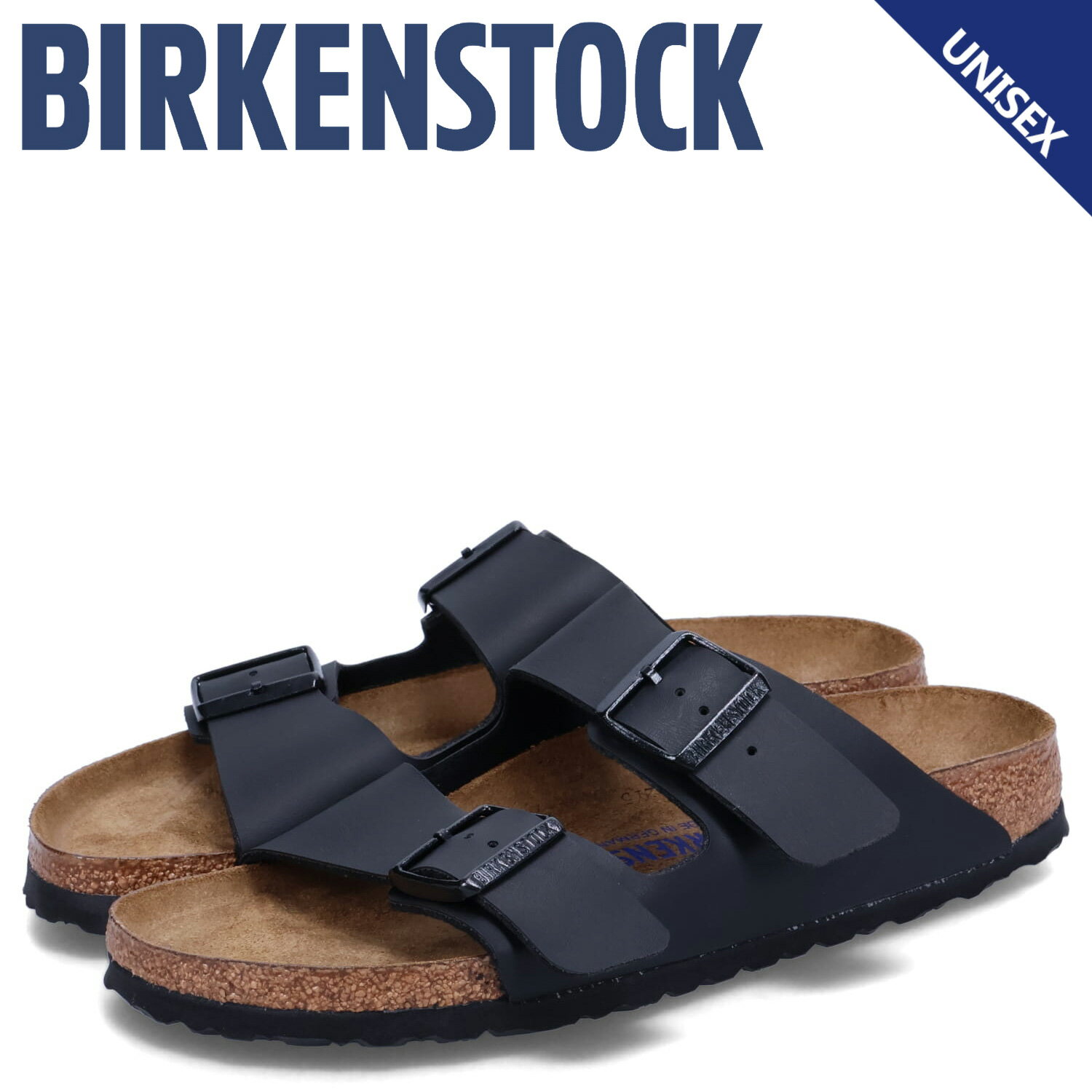 BIRKENSTOCK ARIZONA ビルケンシュトック アリゾナ サンダル メンズ レディース ビルコフロー ソフトフットベッド 普通幅 細幅 ブラック 黒