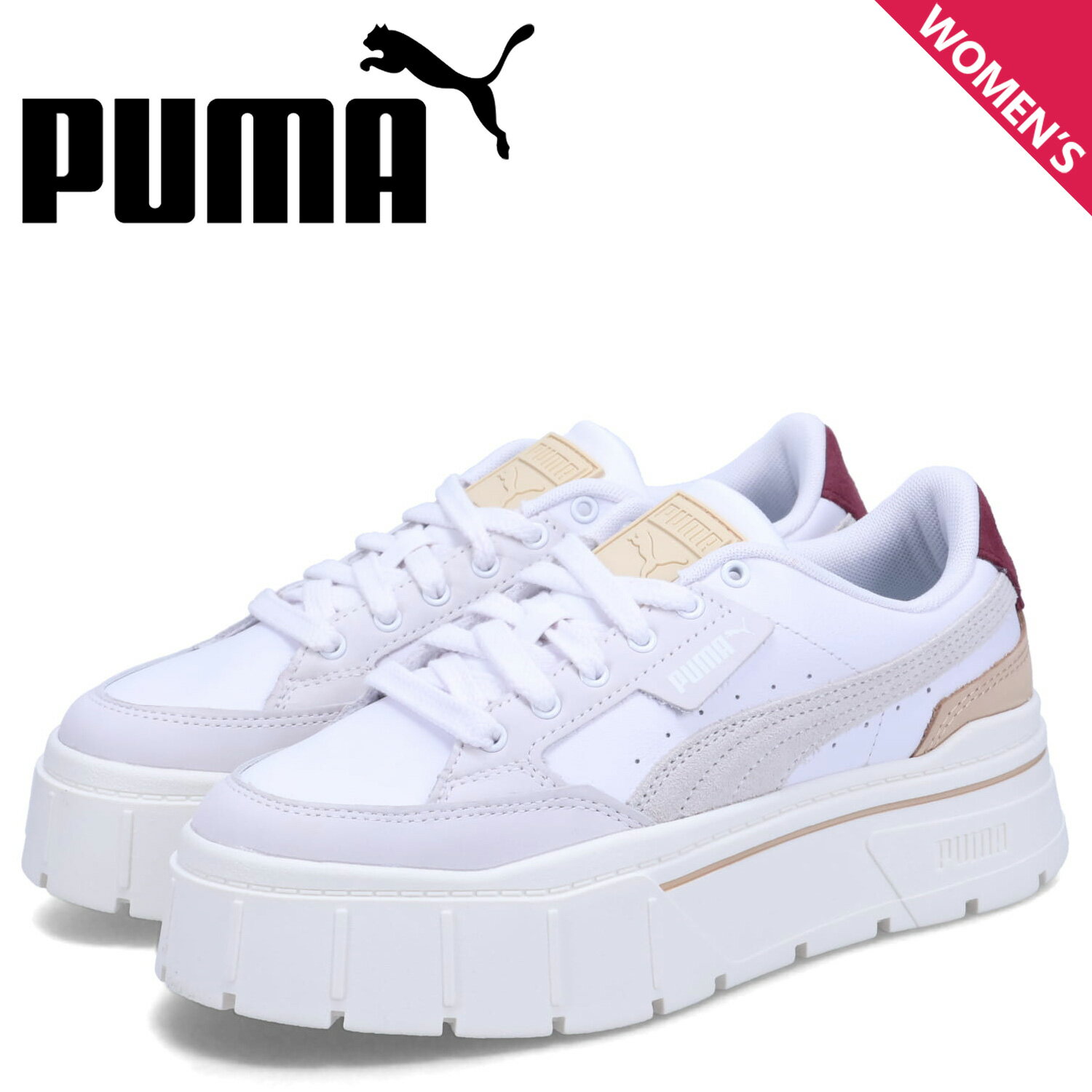 【最大1000円OFFクーポン発行中】 PUMA MAYZE STACK LUXE WNS プーマ スニーカー メイズ スタック リュクス レディース 厚底 ホワイト 白 389853-06