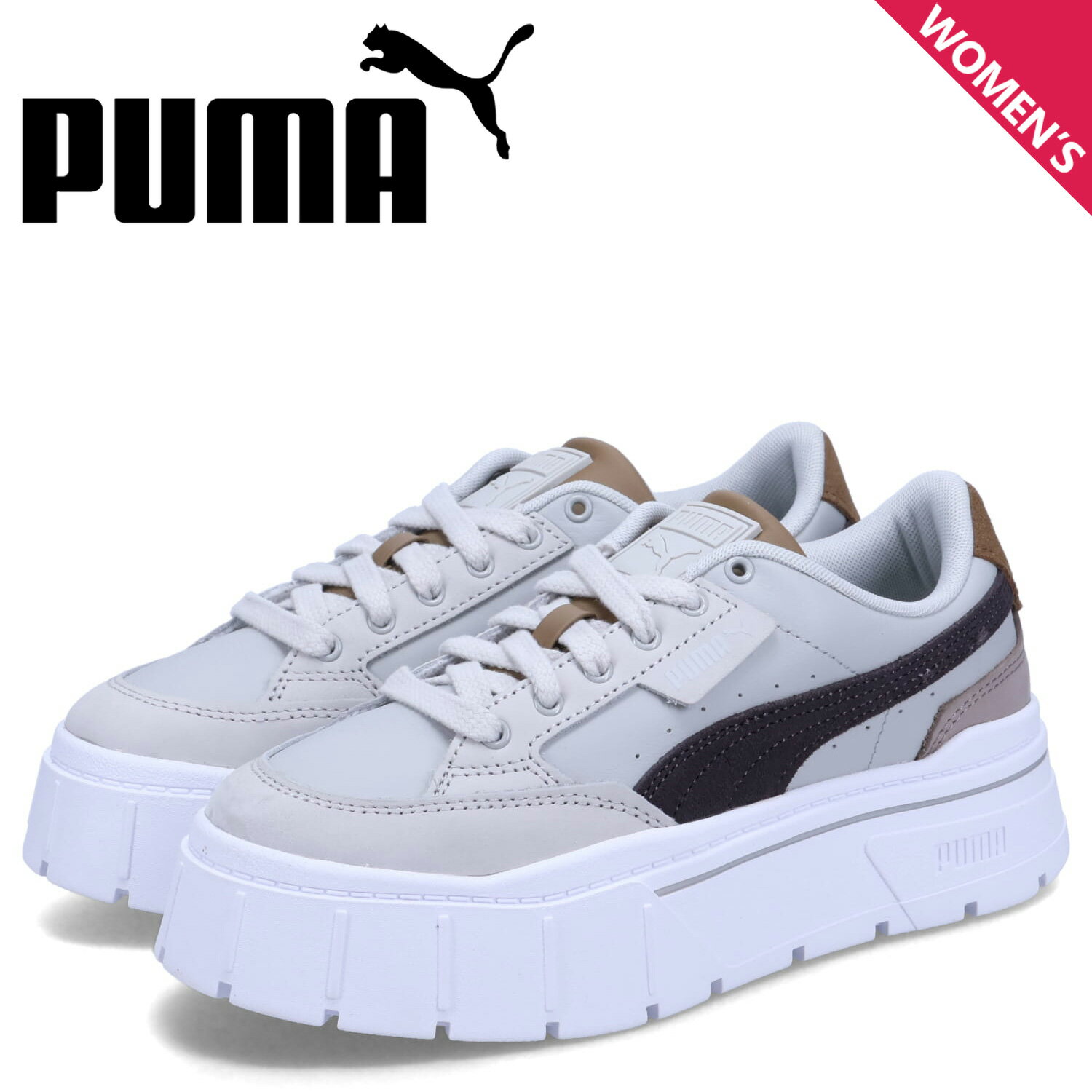 【最大1000円OFFクーポン発行中】 PUMA MAYZE STACK LUXE WNS プーマ スニーカー メイズ スタック リュクス レディース 厚底 グレー 389853-07