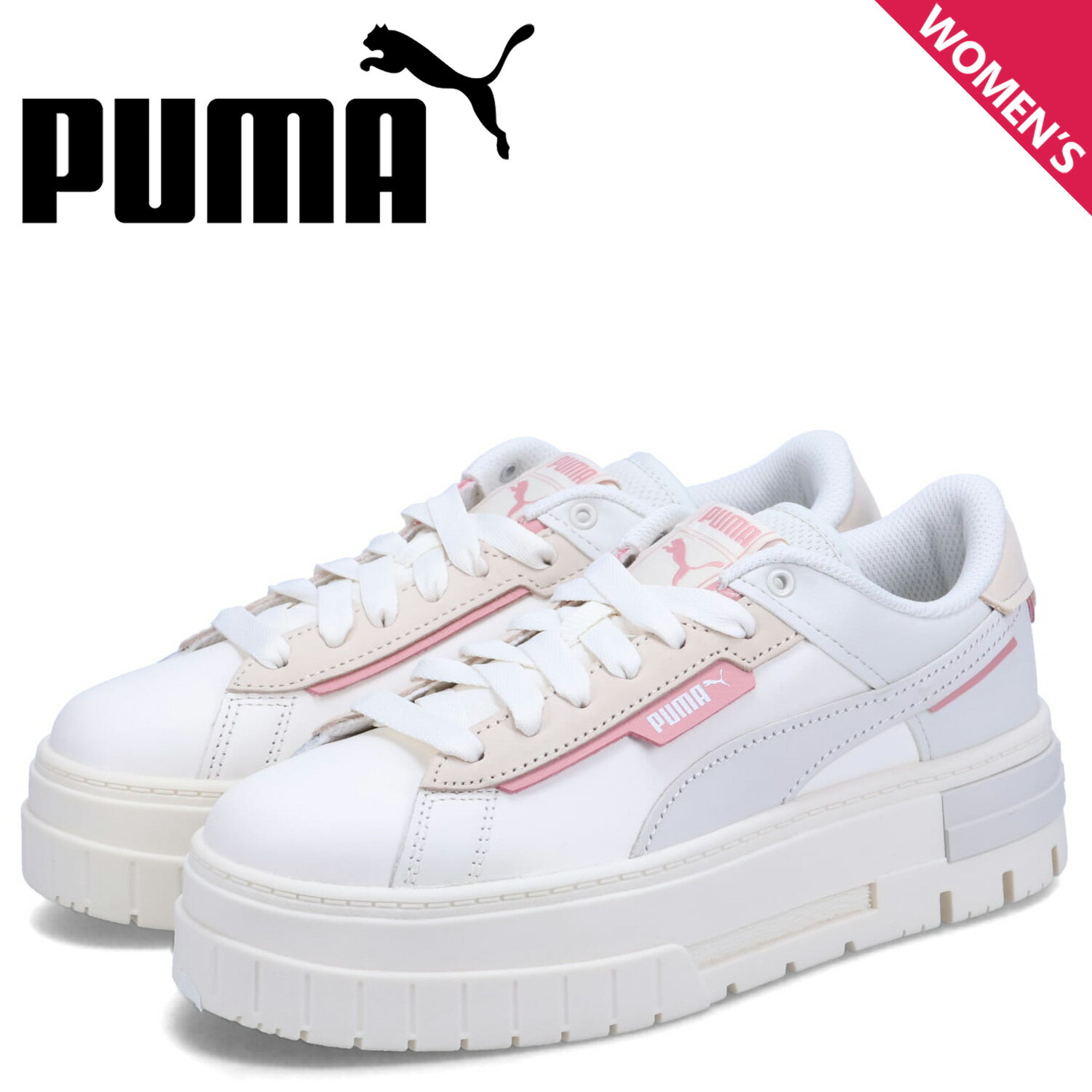 PUMA MAYZE CRASHED PRM WNS プーマ スニーカー メイズ クラッシュド プレミアム レディース 厚底 オフ ホワイト 393070-03