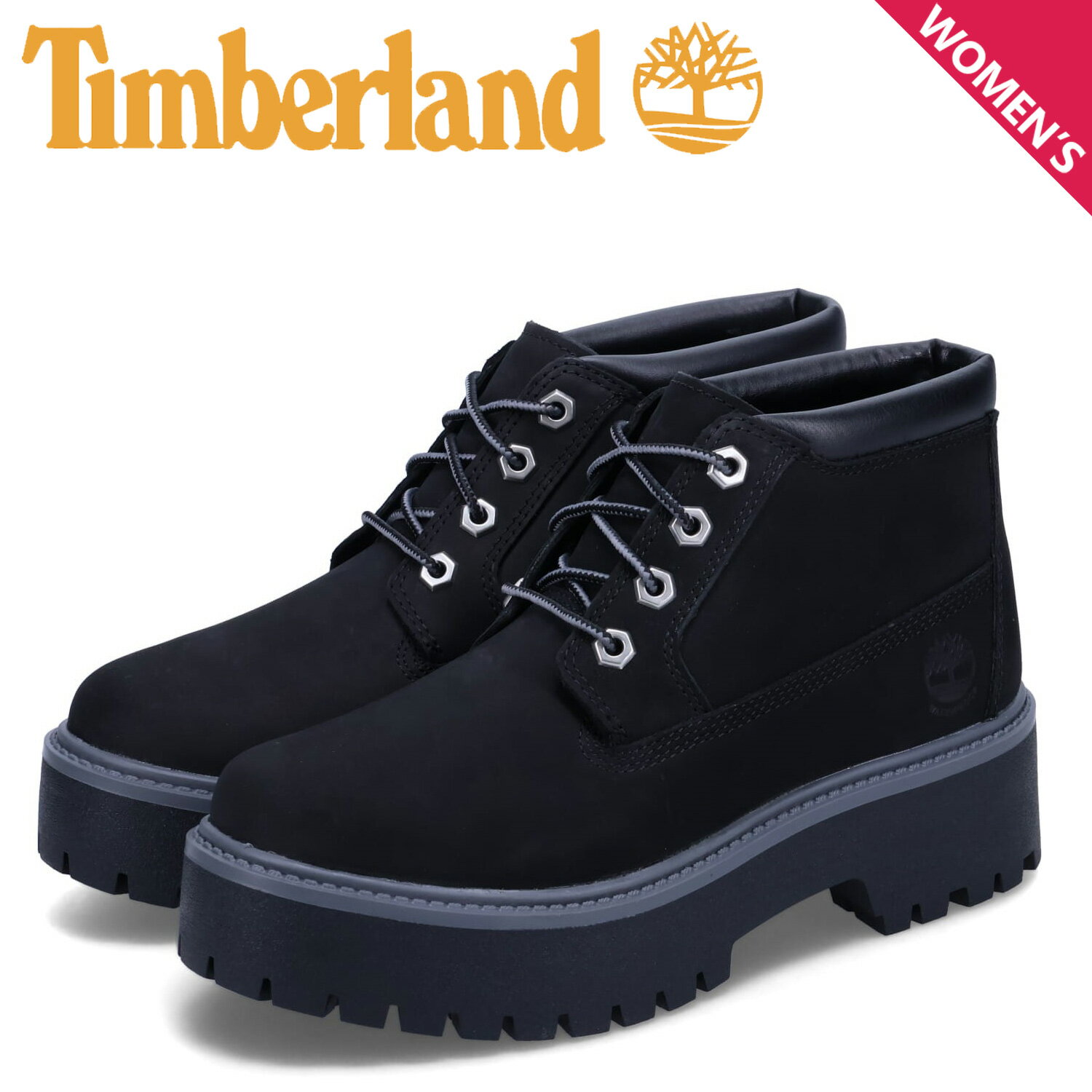 ティンバーランド 【最大1000円OFFクーポン配布中】 Timberland PREMIUM WP PLATFORM CHUKKA ティンバーランド ブーツ チャッカブーツ プレミアム ウォータープルーフ プラットフォーム レディース 厚底 防水 ブラック 黒 A5REN