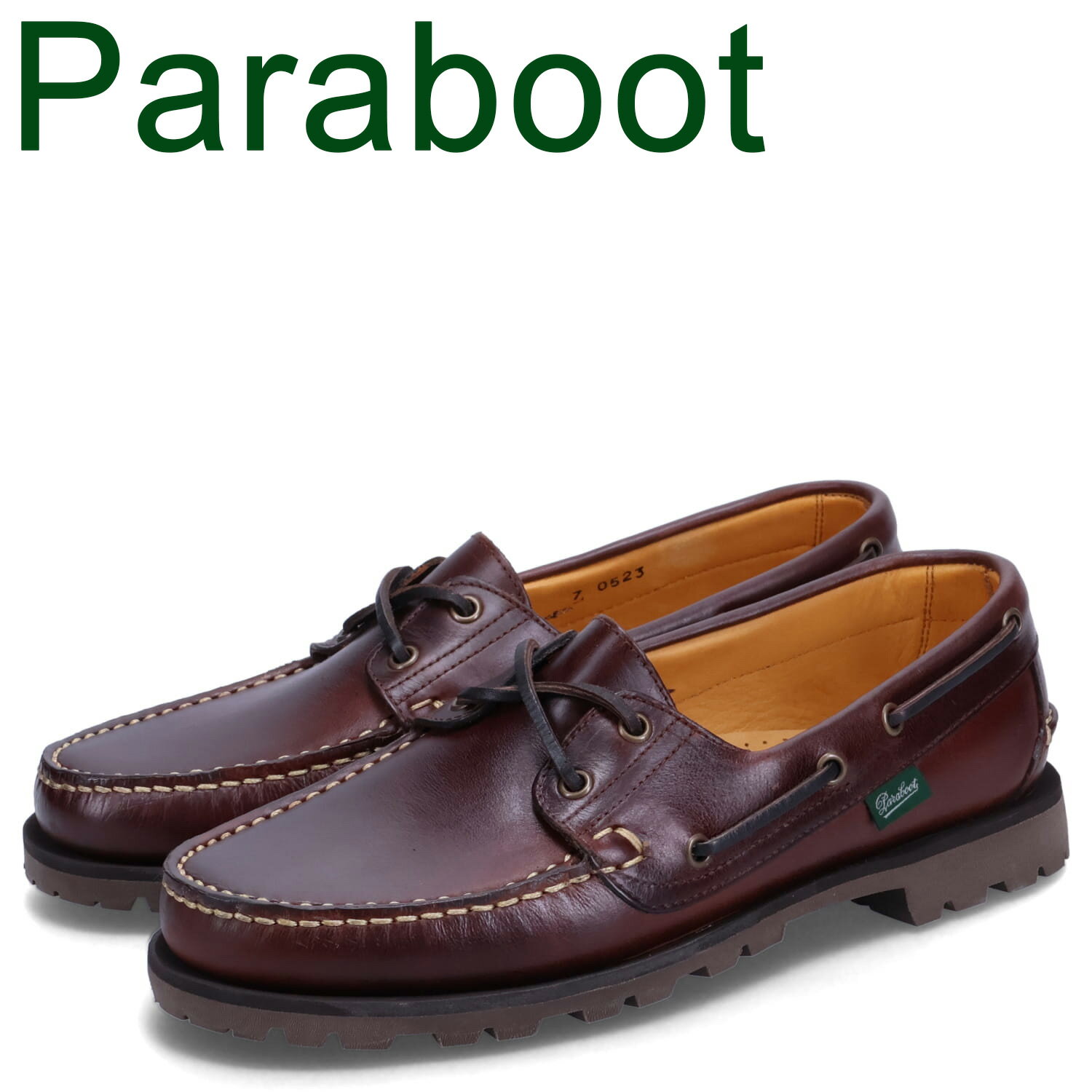 PARABOOT MALO パラブーツ マロ モカシン デッキシューズ メンズ 本革 ブラウン 95803