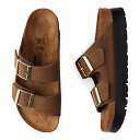 BIRKENSTOCK ARIZONA FLEX PLATFORM ビルケンシュトック アリゾナ フレックス プラットフォーム サンダル レディース 厚底 細幅 ブラウン 1028366