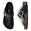 BIRKENSTOCK GIZEH BIG BUCKLE ビルケンシュトック ギゼ ビッグバックル サンダル レディース 普通幅 ヌバックレザー ブラック 黒 1023334