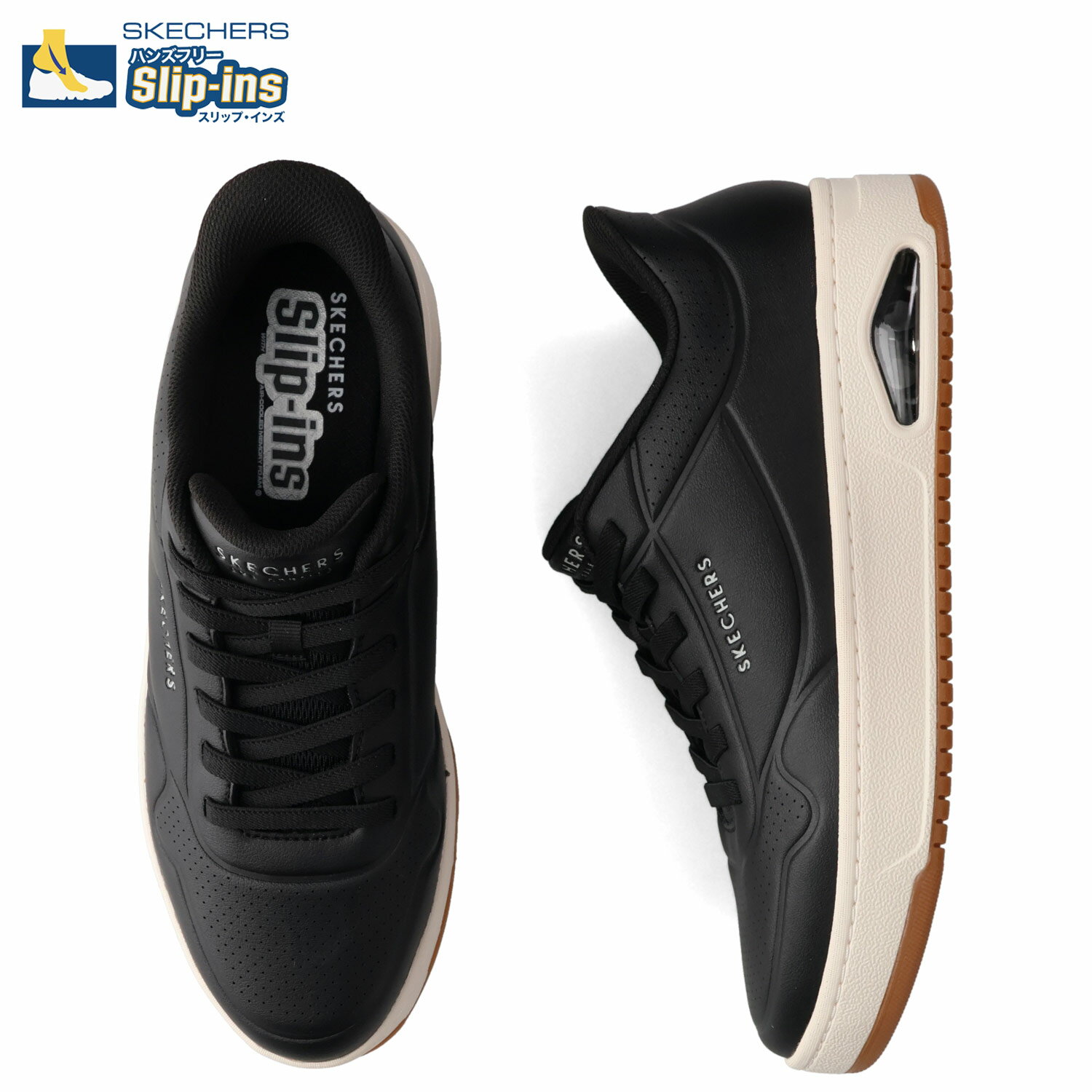 【最大1000円OFFクーポン発行中】 SKECHERS SLIP-INS UNO CTL スケッチャーズ スリップインズ ウノ CTL レイング ロー スニーカー メンズ ブラック 黒 183156