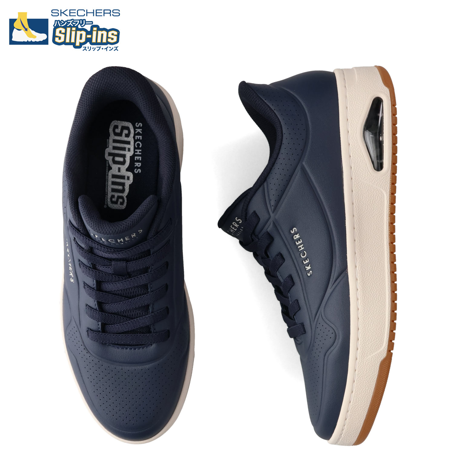 【最大1000円OFFクーポン発行中】 SKECHERS SLIP-INS UNO CTL スケッチャーズ スリップインズ ウノ CTL レイング ロー スニーカー メンズ ネイビー 183156
