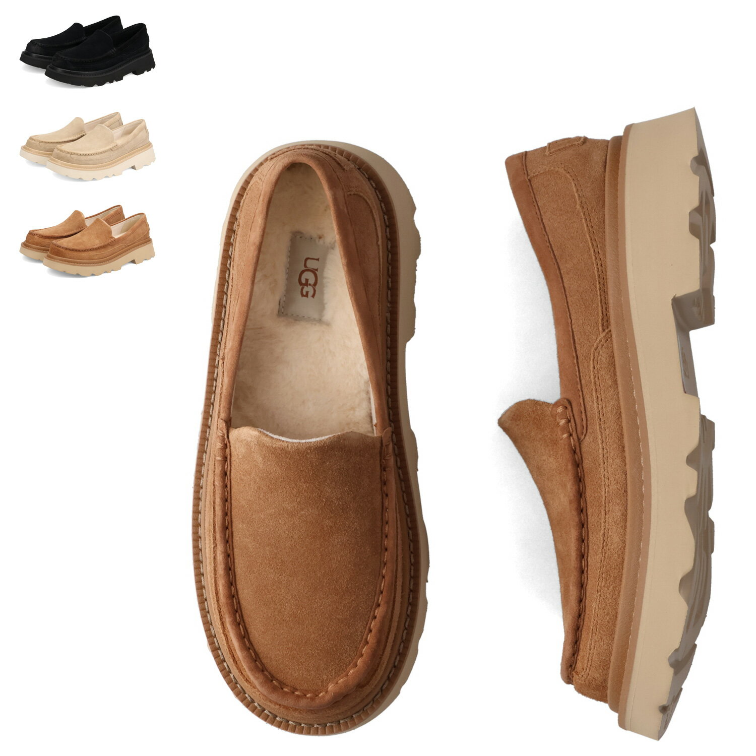 UGG ASCOT LUG アグ スリッポン ローファー アスコット ラグ メンズ ブラック ベージュ ブラウン 黒 1172691