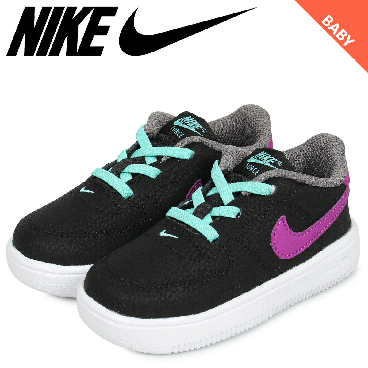 楽天inglewood Beauty【最大1000円OFFクーポン配布中】 NIKE ナイキ フォース1 スニーカー ベビー キッズ FORCE 1 18 TD ブラック 黒 905220-006