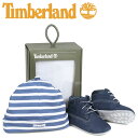 【 最大1000円OFFクーポン配布中 】 Timberland INFANT CRIB BOOTIES CAP SET ティンバーランド ブーツ シューズ キャップ 帽子 ニット帽 セット キッズ ベビー ギフト ネイビー A1LU3