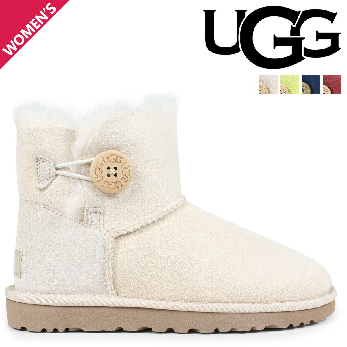  アグ UGG ミニ ベイリーボタン ムートンブーツ WOMENS MINI BAILEY BUTTON 3352 シープスキン レディース