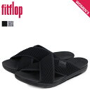 【最大1000円OFFクーポン配布中】 FitFlop ARTKNIT CROSS SLIDE フィットフロップ サンダル コンフォートサンダル アートニット レディース ブラック 黒 Q85